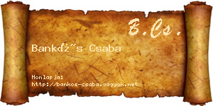 Bankós Csaba névjegykártya