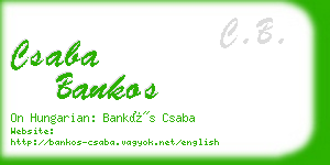 csaba bankos business card